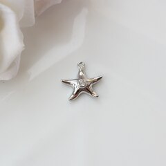 Подвеска Морская звезда с фианитом 10*9 мм, родий, П369