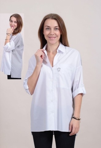 Блузка Kate 1797 рубашка комбинир 3/4 (В20)