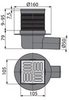 Alcaplast APV31 Трап точечный 10х10 с металлической решёткой