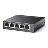 TP-Link 5-портовый 10/100 Мбит/с настольный коммутатор с 4 портами PoE, 5 портов RJ45 10/100 Мбит/с, включая 4 порта PoE, бюджет PoE до 58 Вт, стальной корпус