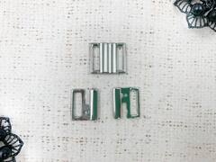 Пряжка-застежка для купальников, металл, ш. 1,5 см, никель