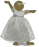 Белое платье - Демонстрационный образец. Одежда для кукол, пупсов и мягких игрушек.