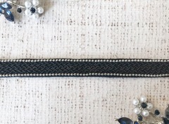 Тесьма текстильная с бусинами металл, ш. 1,3 см.