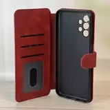 Чехол книжка-подставка кожаный с магнитной застежкой для Samsung Galaxy A13 4G (Красный)