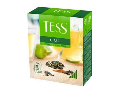 Чай зеленый в пакетиках Tess Lime 100 пак/уп, 1,5 г