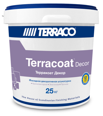 Terraco Terracoat Decor/Террако Терракоат Декор декоративное покрытие на акриловой основе с крупной текстурой типа «шагрень»