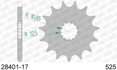 28401-17 звезда передняя KAWASAKI ZX, SUZUKI GSR (ведущая) стальная, 525, AFAM (JTF520.17)
