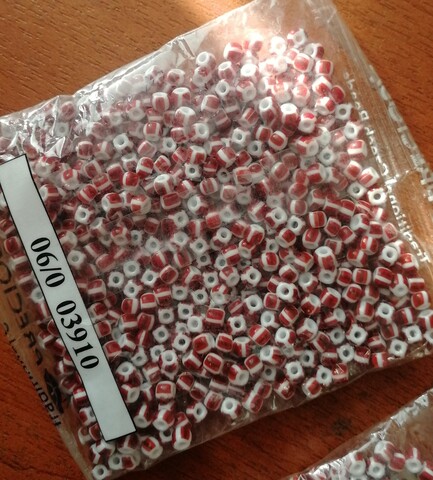 Бисер чешский полосатый Preciosa 03910, размер 6/0