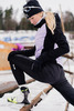 Премиальная куртка для лыж и зимнего бега Nordski Hybrid Hood Black/Lavender женская