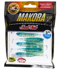 Виброхвост LJ 3D Series Makora Shad Tail 3.0in (7,6см), цвет 002, 7 шт.