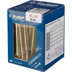 ЗУБР М10 х 97 мм, 40 шт, анкерный болт с гайкой, Профессионал (302342-10-097)