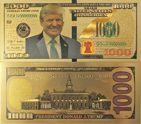 Сувенирная банкнота 1000 долларов "Дональд Трамп"