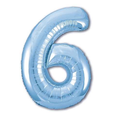 Цифра «6» голубая