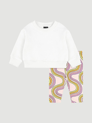 Комплект Mjölk Свитшот Молочный/Легинсы Радуга