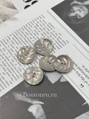 Пуговицы на прокол металлические текстурные матовое серебро