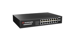 Промышленный коммутатор PROMPOWER PPS-1G18230, 18 портов, 16*10/100/1000M RJ45 POE + 2*10/100/1000M