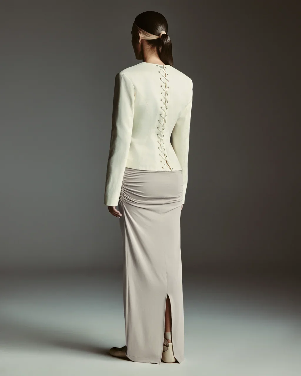 Юбка серая макси