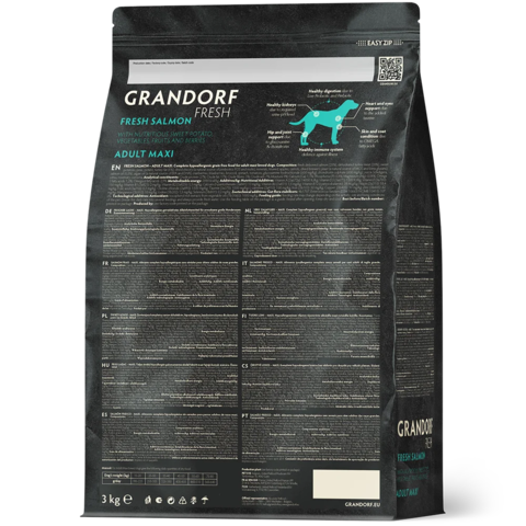 GRANDORF FRESH Свежее филе лосося с бататом для собак крупных пород