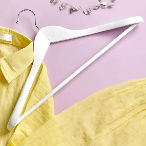 Вешалка, плечики BERGA, материал: дерево, крючок: сталь, цвет: белый