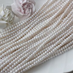 Жемчуг натуральный речной, приплюснутый, 4,5-5 мм, 1 нить, Ж006