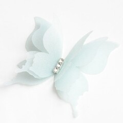 Бабочки декоративные, Шифоновые трехслойные, Светло-аквамариновый, 5 см, 10 шт