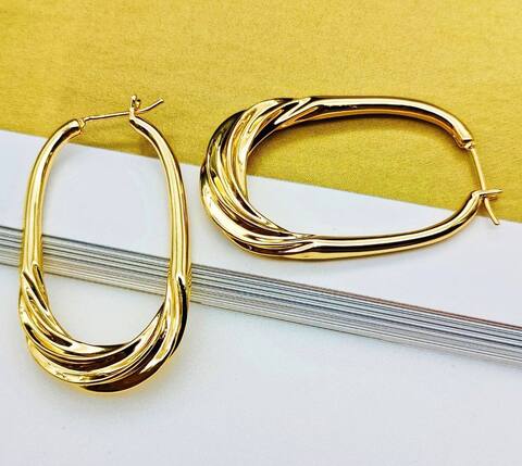 62177 - Серьги-конго овальные витые в стиле CELINE