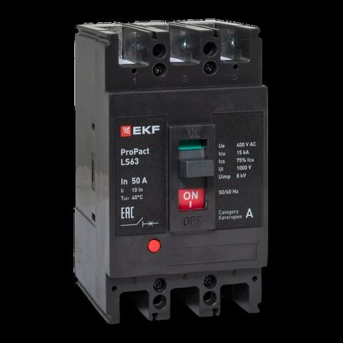 Выключатель автоматический в литом корпусе ProPact LS63 50А 3P 15кА EKF