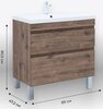 Aquanet 345803 Тумба с раковиной Нота new 90 напольная 2 ящ. цв.дуб веллингтон табак (345803)