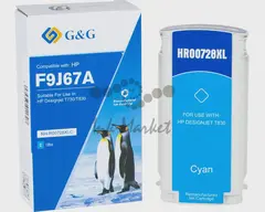 Совместимый картридж G&G GG-F9J67A (F9J67A) для DJ Т730, Т830, 130 мл, голубой — фото 6