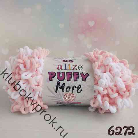 ALIZE PUFFY MORE 6272, Белый розовый