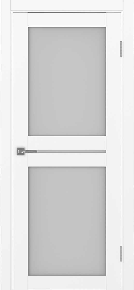 Дверь межкомнатная Оптима Порте Турин 520.222, цвет белый снежный, экошпон, стекло мателюкс