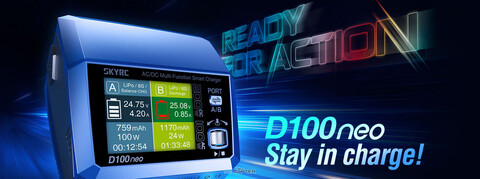 Зарядное устройство SkyRC D100 neo 10А 200W(DC)/100W(AC) LiPo 6S USB-C PD