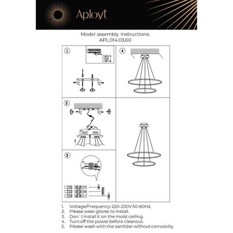 Подвесная светодиодная люстра Aployt Lunet APL.014.03.60