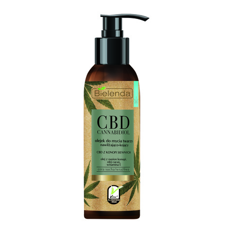 CBD Cannabidiol Масло для умывания лица с CBD из семян конопли, для сухой, чувствительной кожи, 140 мл