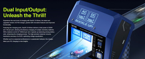 Зарядное устройство SkyRC D100 neo 10А 200W(DC)/100W(AC) LiPo 6S USB-C PD