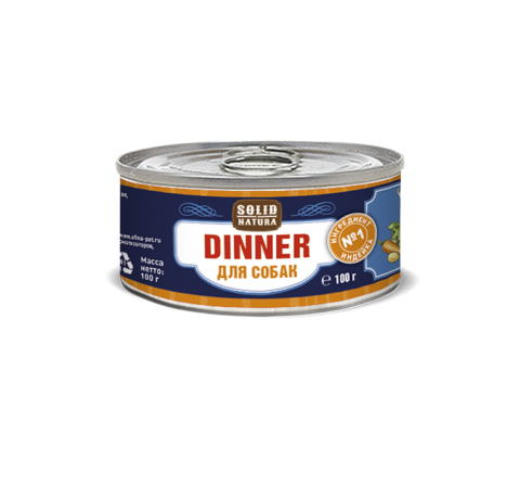 Solid Natura Dinner Индейка влажный корм для собак жестяная банка 0,1 кг