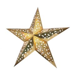Бумажная звезда, 90 см, 5-конечная, голографическая, Золото