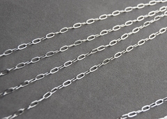 Цепочка-овал 1*2 мм, покрытие родий, арт 1011