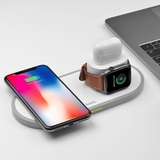 БЗУ (3 в 1) для смартфонов, iWatch и AirPods 2 с быстрой зарядкой 10W Hoco CW21 для телефонов, умных часов, наушников беспроводное зарядное устройство (Белый)