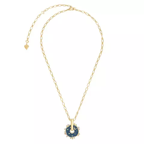 Illuminate Navy &amp; Gold Mantra Necklace
