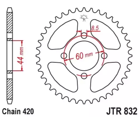 Звезда ведомая JTR832 48