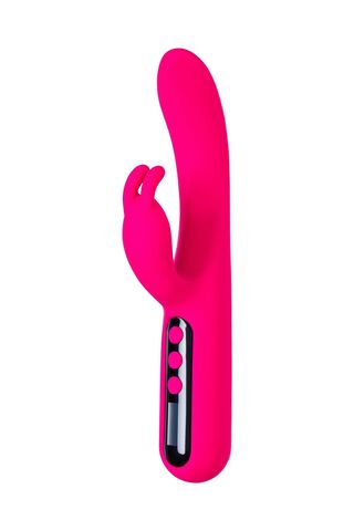 Ярко-розовый вибратор с клиторальной стимуляцией Rablock - 23,5 см. - ToyFa eroTEQ by Toyfa 593003