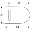 Geberit ONE 500.202.01.1 Подвесной унитаз 54х36,5 см, панель, регулируется по высоте, безободковый, с сиденьем, тихий смыв