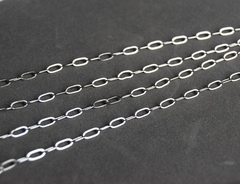 Цепочка-овал 1*2 мм, покрытие родий, арт 1011