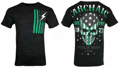 Archaic | Футболка мужская Flag Smasher Black AM1946BL от Affliction перед и спина