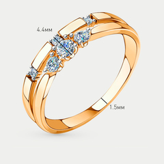 Кольцо золотое с фианитами