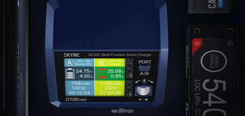 Зарядное устройство SkyRC D100 neo 10А 200W(DC)/100W(AC) LiPo 6S USB-C PD