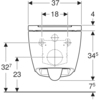 Geberit ONE 500.202.01.1 Подвесной унитаз 54х36,5 см, панель, регулируется по высоте, безободковый, с сиденьем, тихий смыв