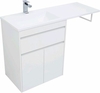 Aquanet 239215 Тумбас раковиной Токио 130 L напольная 1 ящик 2 фасада цвет белый глянец (239215)
