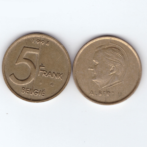 5 франков Бельгия (случайный год)